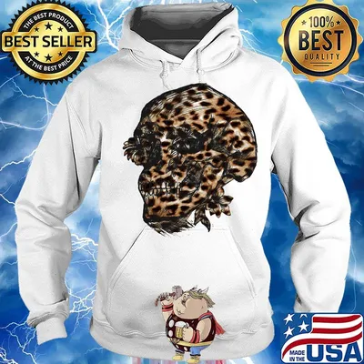 White skull leopard skin classic s Hoodie