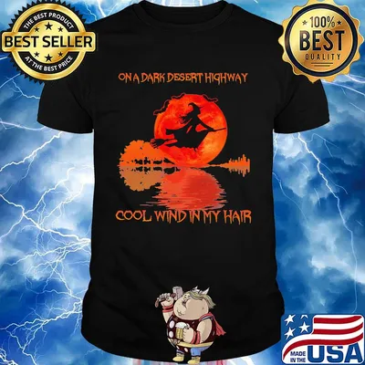 Witch on a dark desert highway cool wind in my hair moon blood shirt