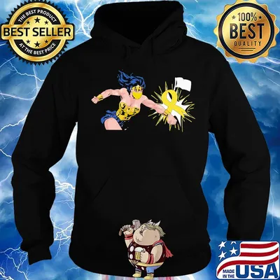 Wonder women punch Childhood Cancer Shirt Hoodie