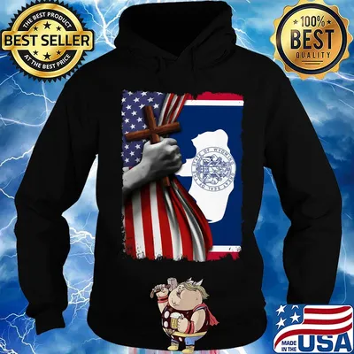 Wyoming american flag cross happy independence day s Hoodie