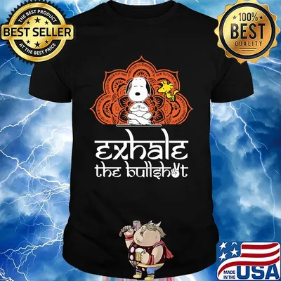 Yoga chill snoopy and woodstock exhale the bullshit shirt
