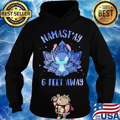 Yoga chill stitch mask namastay 6 feet away s Hoodie
