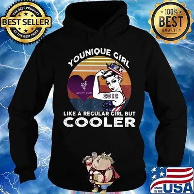 Younique girl like a regular girl but cooler 2012 vintage retro s Hoodie