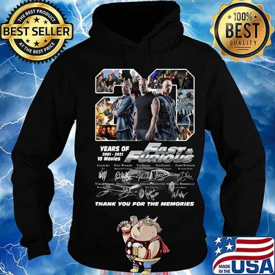 20 years of 2001 2021 fast and furious thank you for the memories signatures s Hoodie