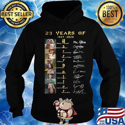 23 years of 1997 2020 harry potter characters signatures s Hoodie