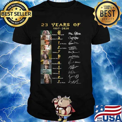 23 years of 1997 2020 harry potter characters signatures shirt