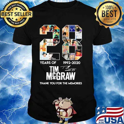 28 years of 1992 2020 tim mcgraw thank you for the memories signature shirt