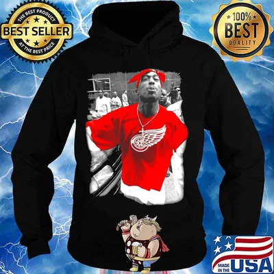 2pac wear detroit wings red logo s Hoodie