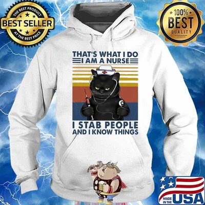 Cat that's what i do i am a nurse i stab people and i know things vintage retro s Hoodie