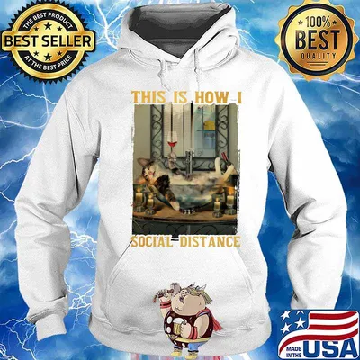 Cat this is how i social distance s Hoodie