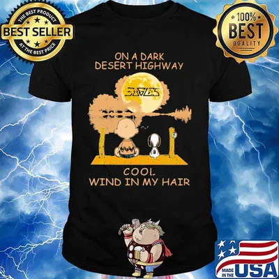 Charlie brown and snoopy eagles on a dark desert highway cool wind in my hair shirt