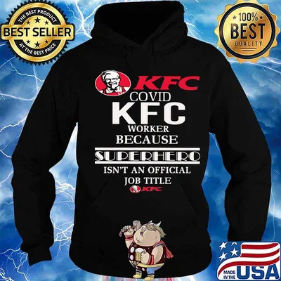 Covid kfc logo worker logo because superhero isnt an official job title s Hoodie