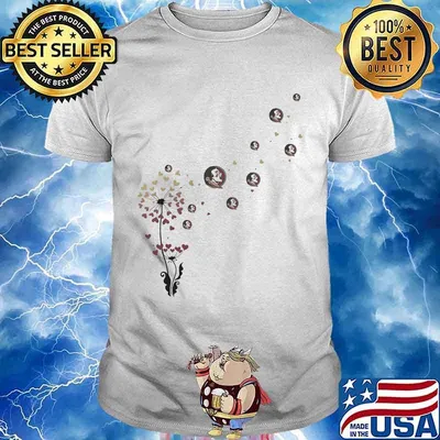 Dandelion flower florida state seminoles logo hearts shirt