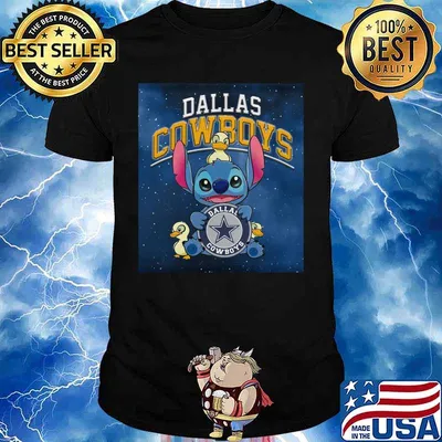 Disney stitch and ducks hug dallas cowboys shirt