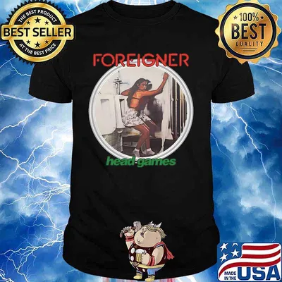 Foreigner band head games shirt