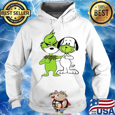 Grinch and snoopy wear mask ew people s Hoodie
