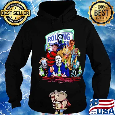 Halloween horror characters drinking rolling rock s Hoodie