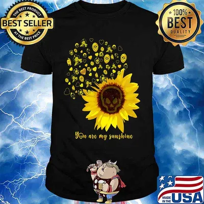 Halloween horror characters sunflowers you are my sunshine shirt