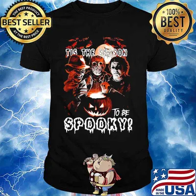 Halloween horror characters tis the season to be spooky shirt