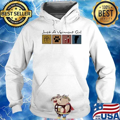 Just a Vermont girl Flip flop Dog Wine Vermont Map s Hoodie
