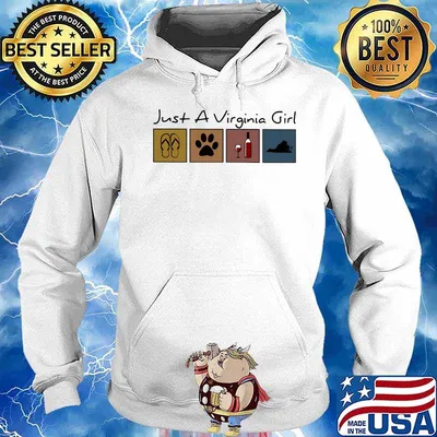 Just a Virginia girl Flip flop Dog Wine Virginia Map s Hoodie