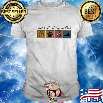 Just a Virginia girl Flip flop Dog Wine Virginia Map shirt