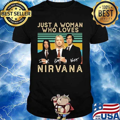 Just a woman who loves nirvana signatures vintage retro shirt
