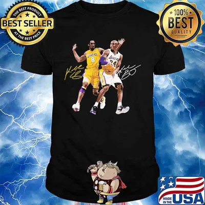 Kobe bryant and lebron james basketball player signatures shirt