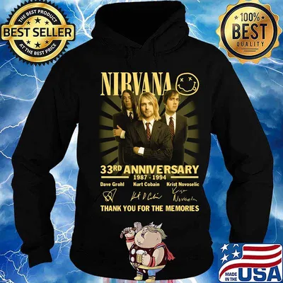 Nirvana 33rd anniversary 1987 2020 thank you for the memories signatures s Hoodie