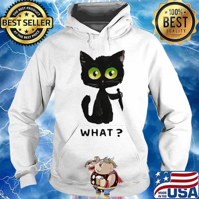 Official Black Cat What Murderous Cat With Knife s Hoodie