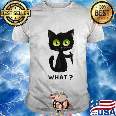 Official Black Cat What Murderous Cat With Knife shirt