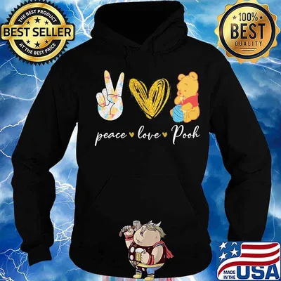 Peace love pooh diamond s Hoodie