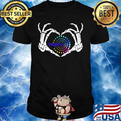 Skeleton wipro logo heart shirt