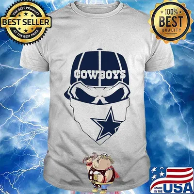 Skull mask dallas cowboys football playe shirt