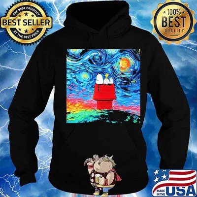 Snoopy and woodstock starry night van gogh s Hoodie