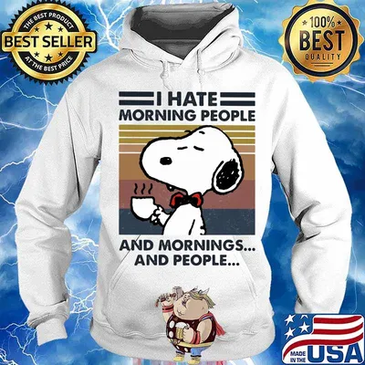 Snoopy i hate morning people and mornings and people vintage retro s Hoodie