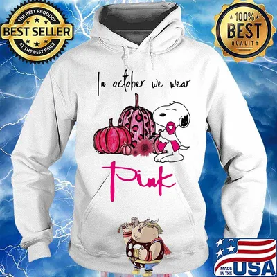 Snoopy in october we wear pink pumpkin s Hoodie