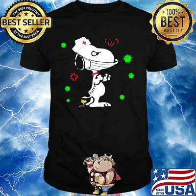 Snoopy nurse mask covid-19 shirt