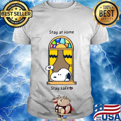 Snoopy stay at home stay safe heart shirt