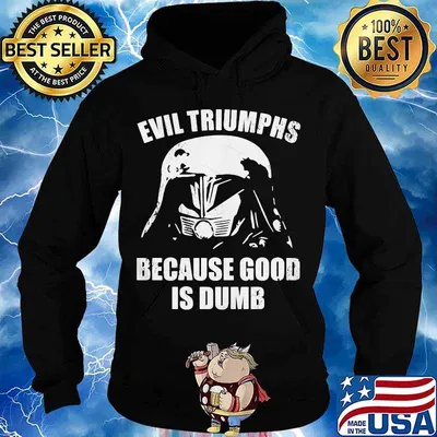Star wars darth vader evil triumphs because good is dumb s Hoodie