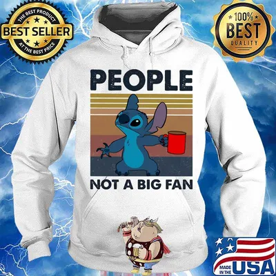 Stitch people not a big fan vintage retro s Hoodie