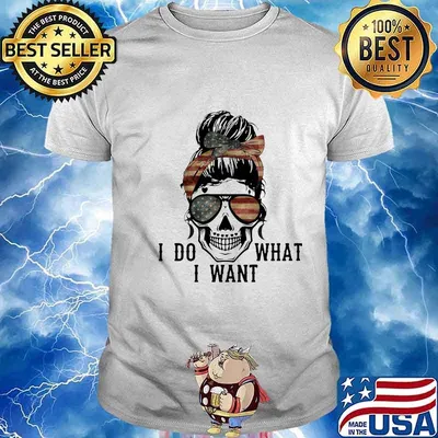 Sugar skull girl i do what i want american flag independence day shirt