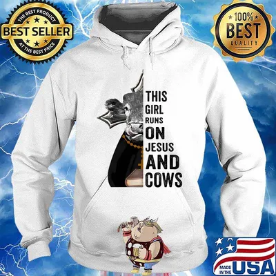 This girl runs on Jesus and Cows s Hoodie