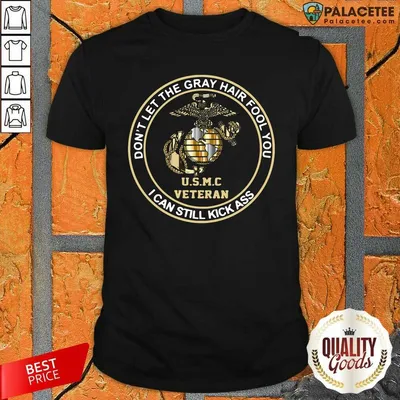 Good Dont Let Gray Hair Fool You I Can Still Kick Ass USMC Veteran Shirt