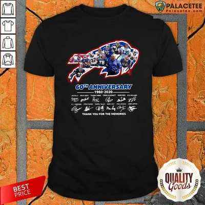 Official Buffalo Bills 60th Anniversary 1960 2020 Thank You For The Memories Signatures Shirt