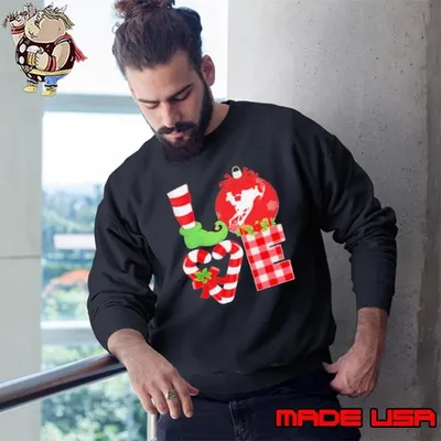 Best Love Snowboarding Pajama Elf Mery Christmas Sweatshirt