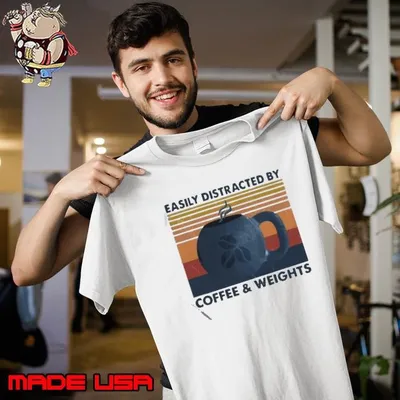 Easily Distracted By Coffee And Weights Vintage shirt