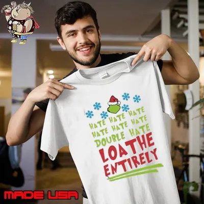 Hate Hate Hate Double Hate Loathe Entirely Hat Santa Grinch Xmas Unisex