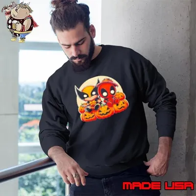 Nice Deadpool and Wolverine Cute Halloween Sweatshirt