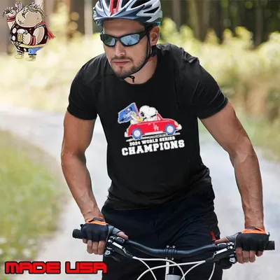 Peanuts Snoopy And Woodstock On Car X Los Angeles Dodgers World Series Champions Unisex